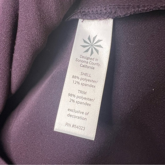 Athleta Women's Dark Purple Activewear Track Jacket Thumbhole Sz M High Neck Zip - Picture 10 of 12